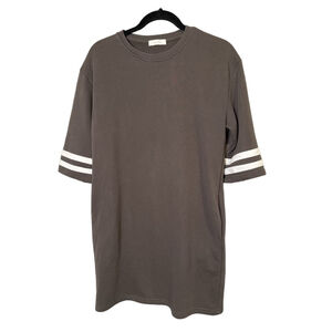 ALL:ROW Presumed Size M Gray with White Stripes T-Shirt Dress